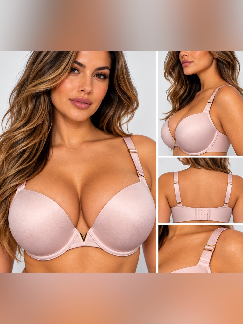 Victoria's Secret Pale Pink Molded lightly lined Demi Bra Sz 38G(DDDD) NWT